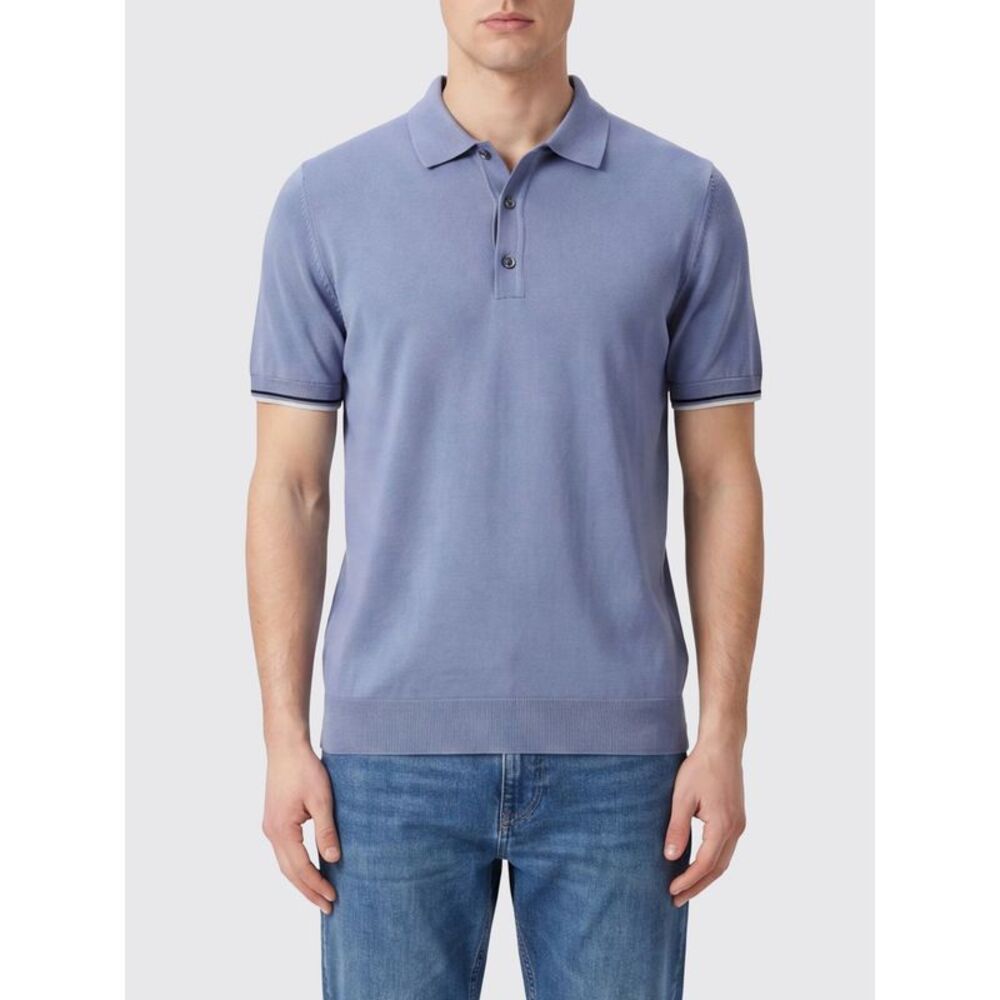 Moorer Men Moorer Pure Cotton Knitted Polo Shirt With Ribbed Trims